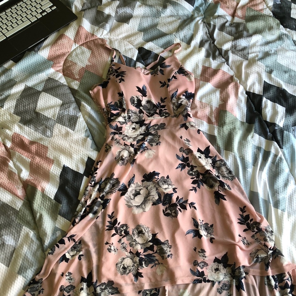 Pink floral dress